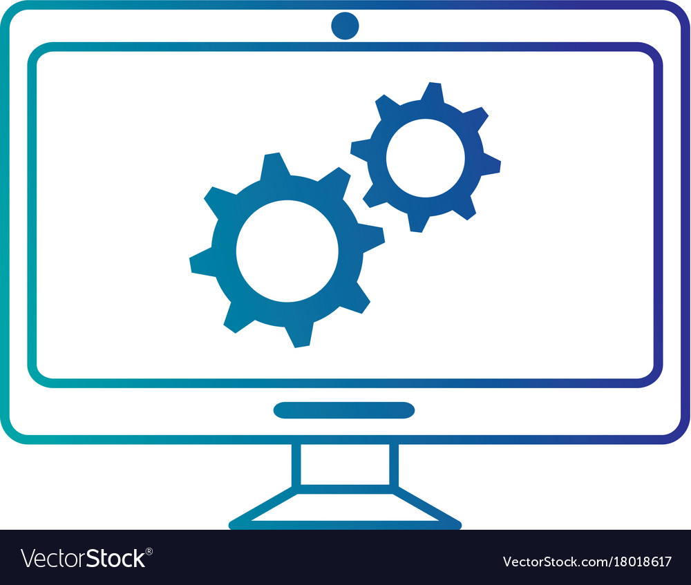 Computer display with gears machine