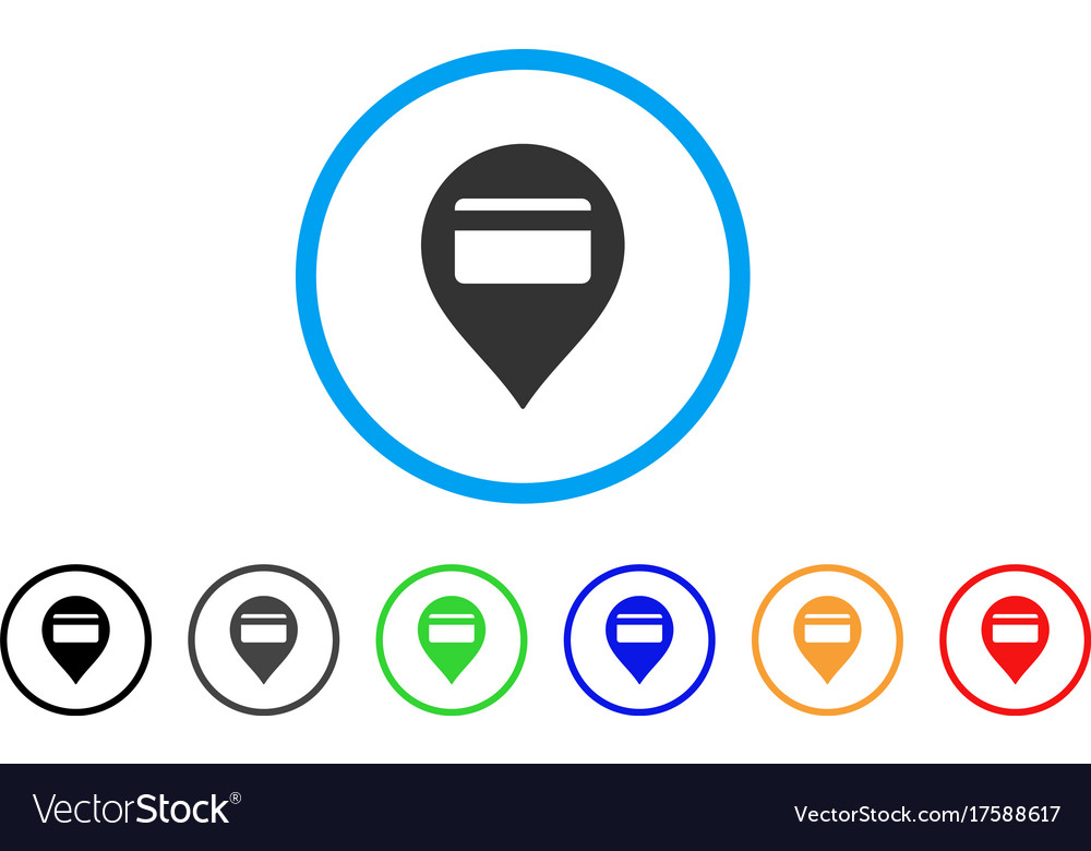 Credit card pointer rounded icon