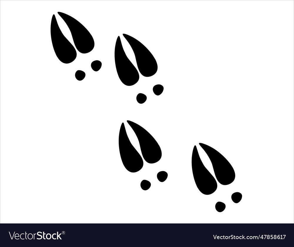 Deer hoof silhouette Royalty Free Vector Image