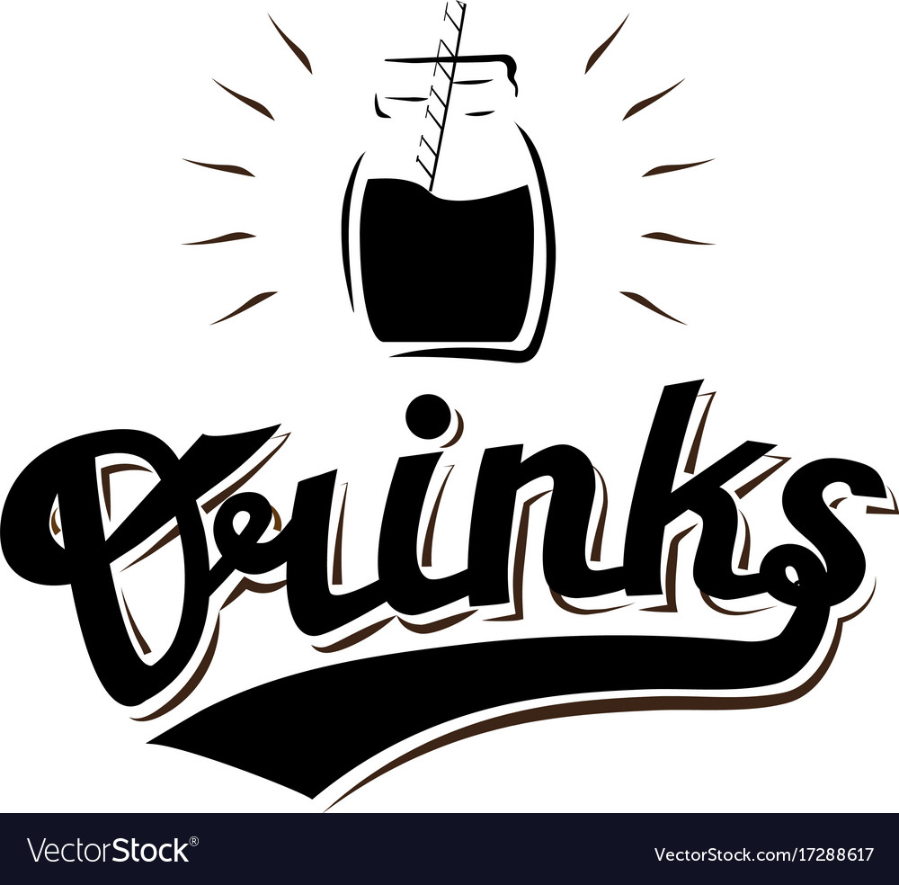 Drinks with jar logo Royalty Free Vector Image