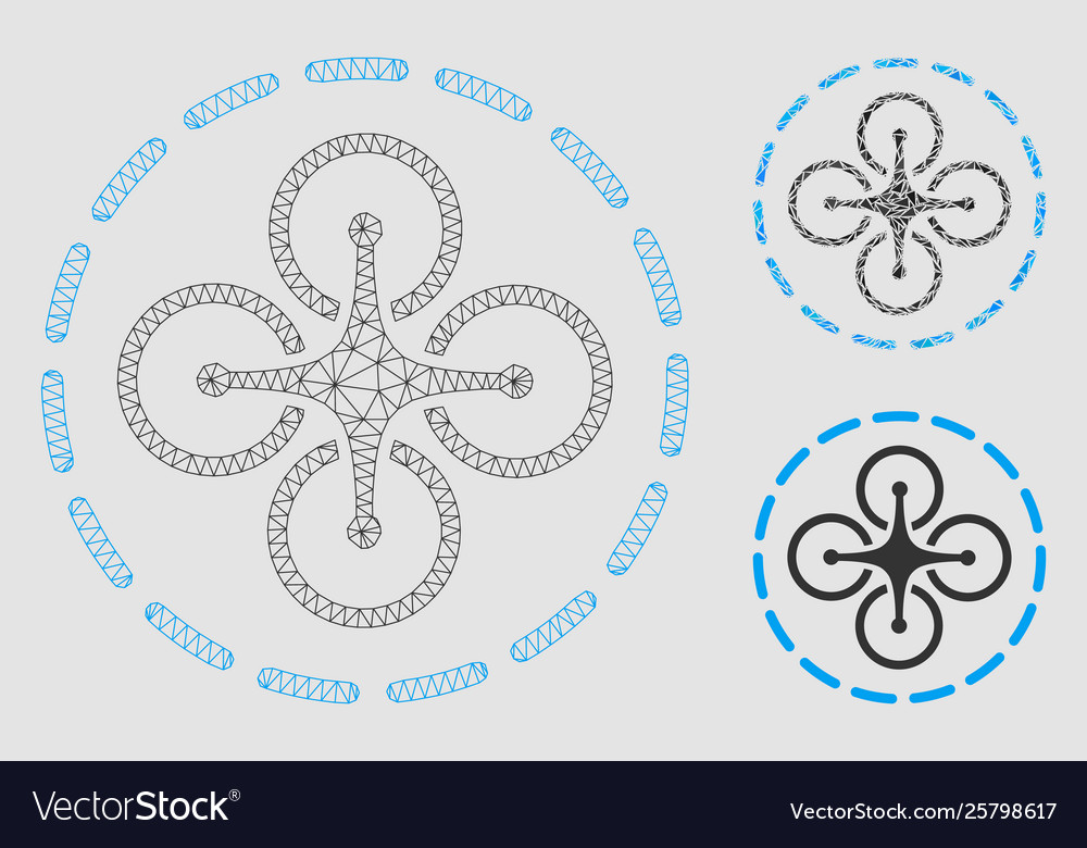 Drone flight mesh wire frame model Vector Image Drone flight mesh wire frame model