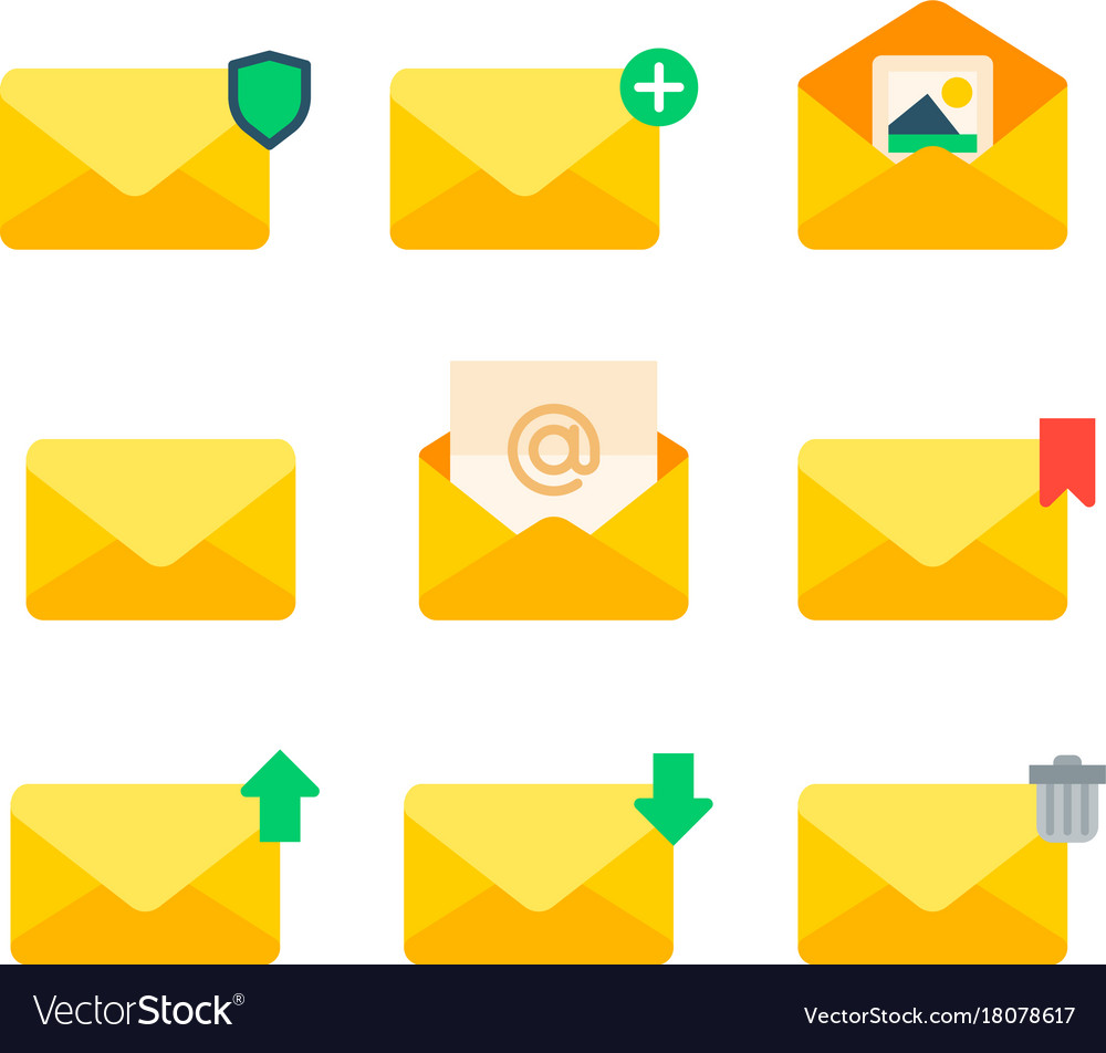 Email envelope cover icons communication