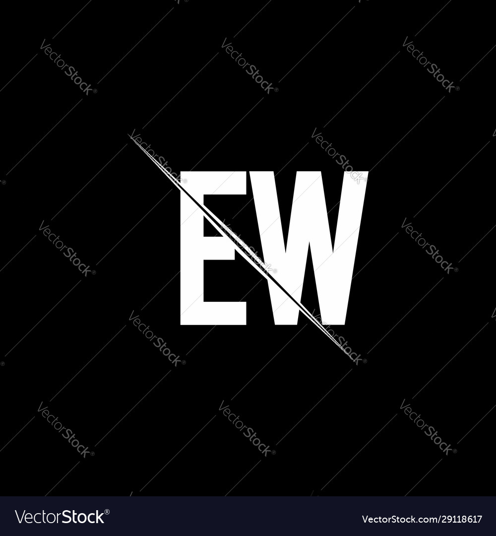 Ew logo monogram with slash style design template