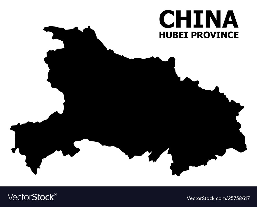 Flat map hubei province with caption