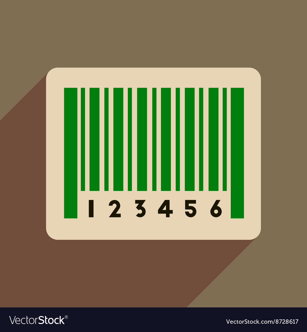 Flat web icon with long shadow bar code