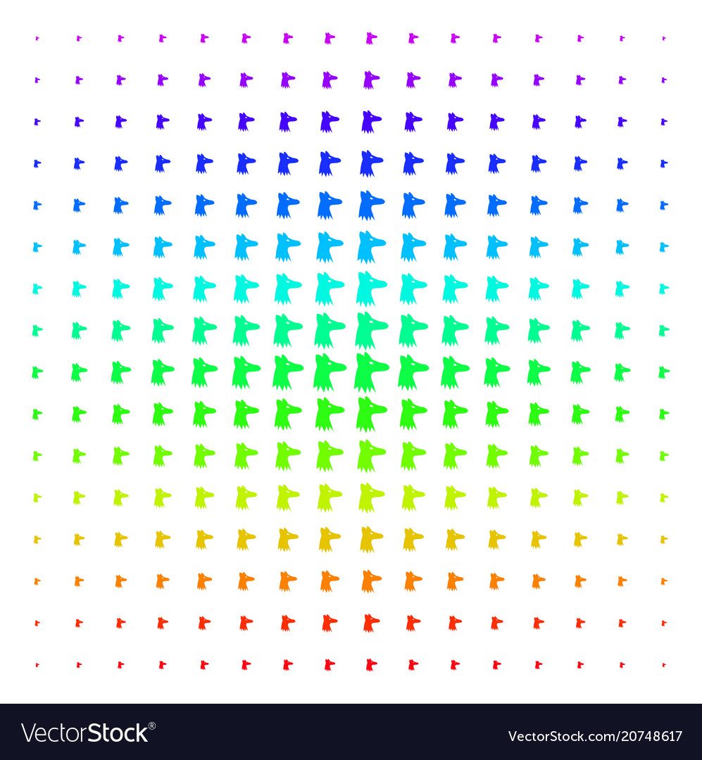 Fox head shape halftone spectrum pattern