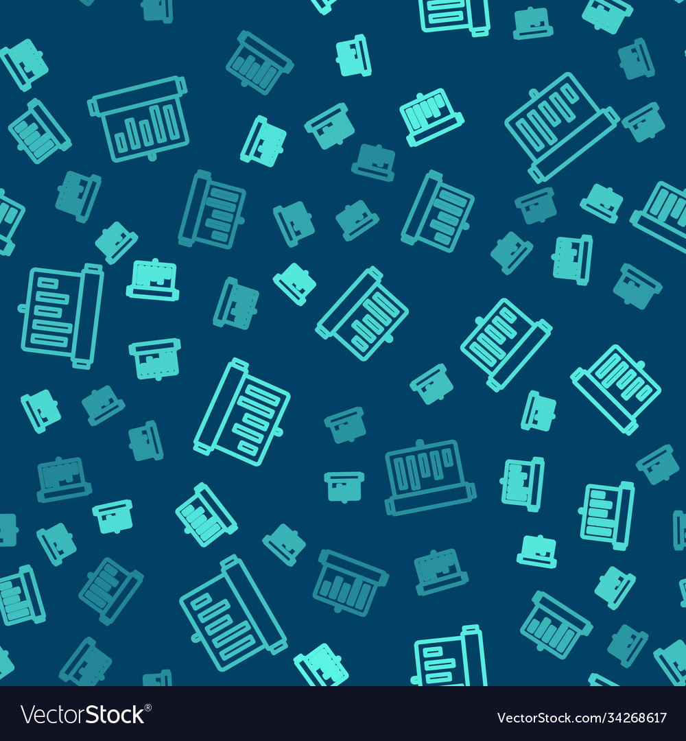 Green line board with graph chart icon isolated