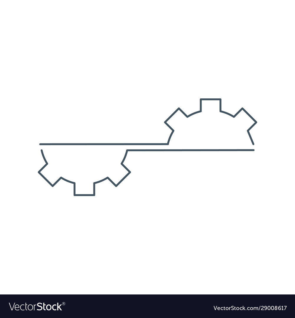 Half linear gear logo design repair concept