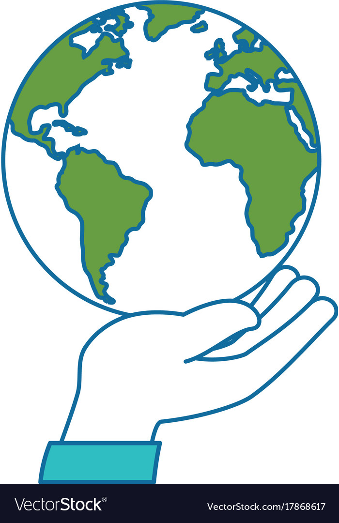 Hand human protection with world planet