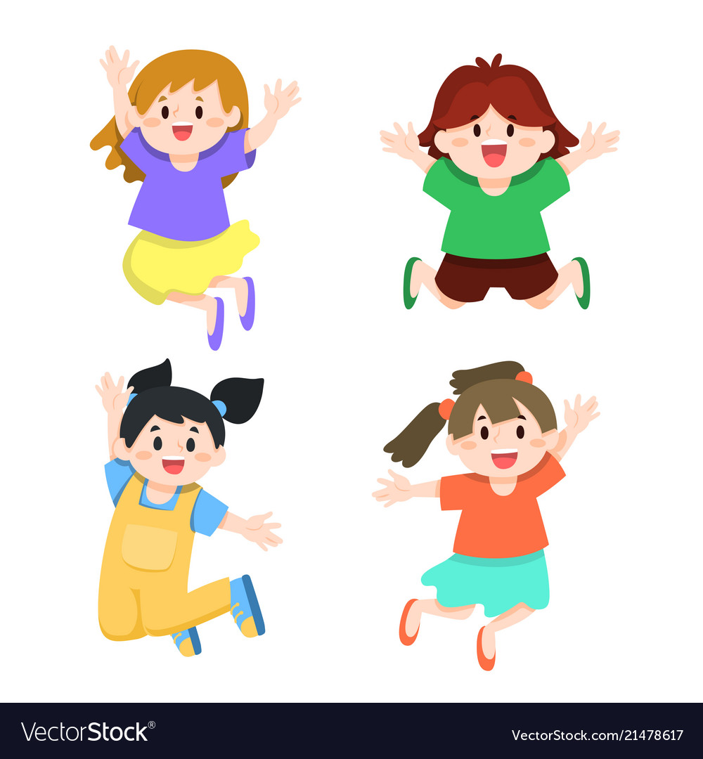 Happy kids jumping isolated  Happy kids, Childrens illustrations, Children  illustration