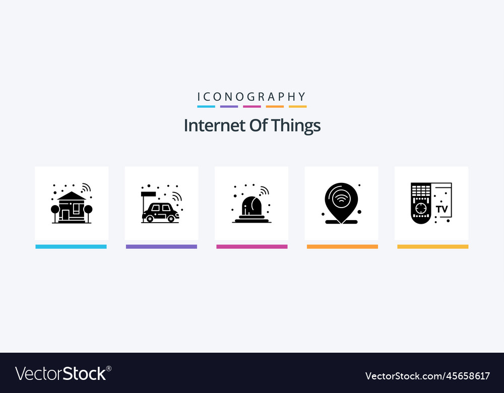 Internet der Dinge glyph 5 Icon-Pack einschließlich