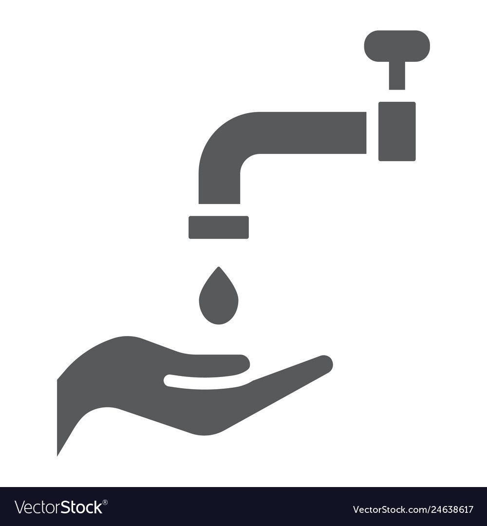 Islamic wudu glyph icon arabic and prayer hand