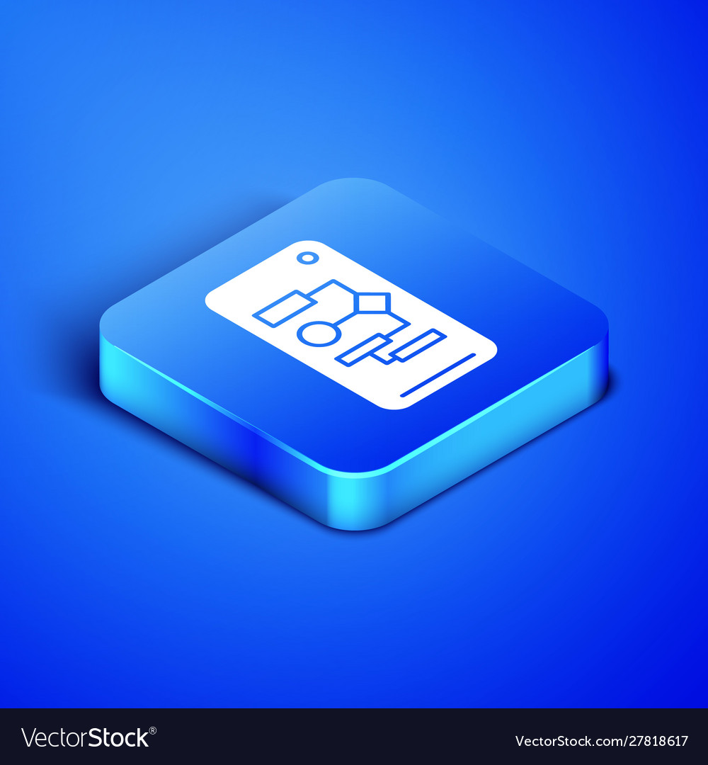 Isometric algorithm icon isolated on blue vector image Isometric algorithm icon isolated on blue