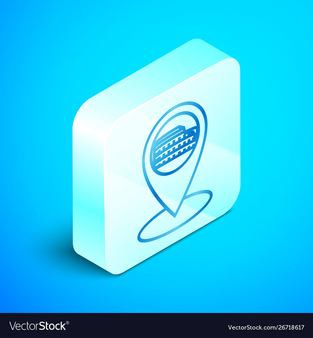 Isometric line map pointer with coliseum in rome vector image Isometric line map pointer with coliseum in rome