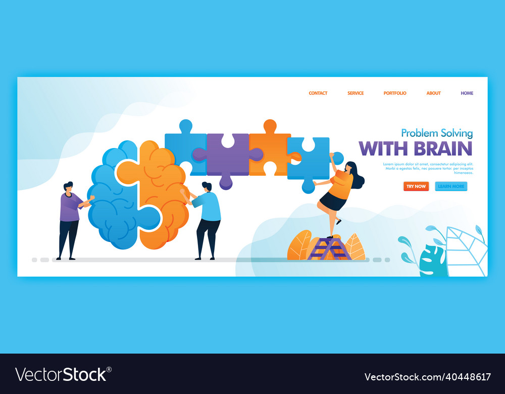 Landing page design of problem solving with brain