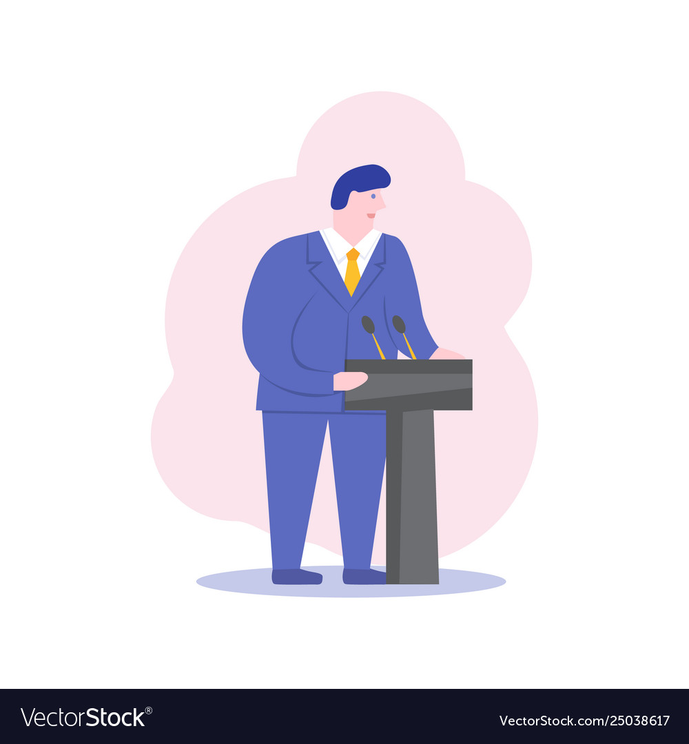 Male politician business ceo speaker cartoon vector image Male politician business ceo speaker cartoon