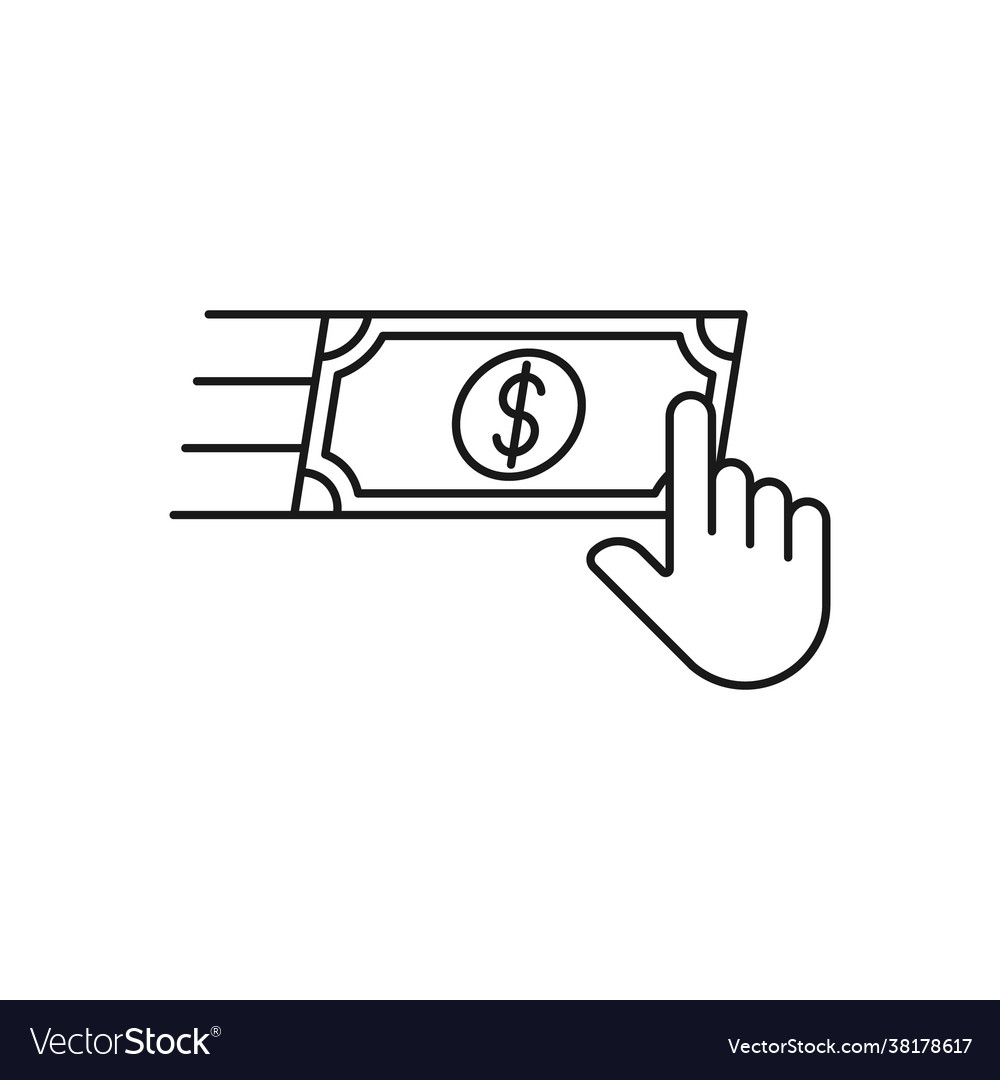 Money with hand icon cash on hand icon Royalty Free Vector