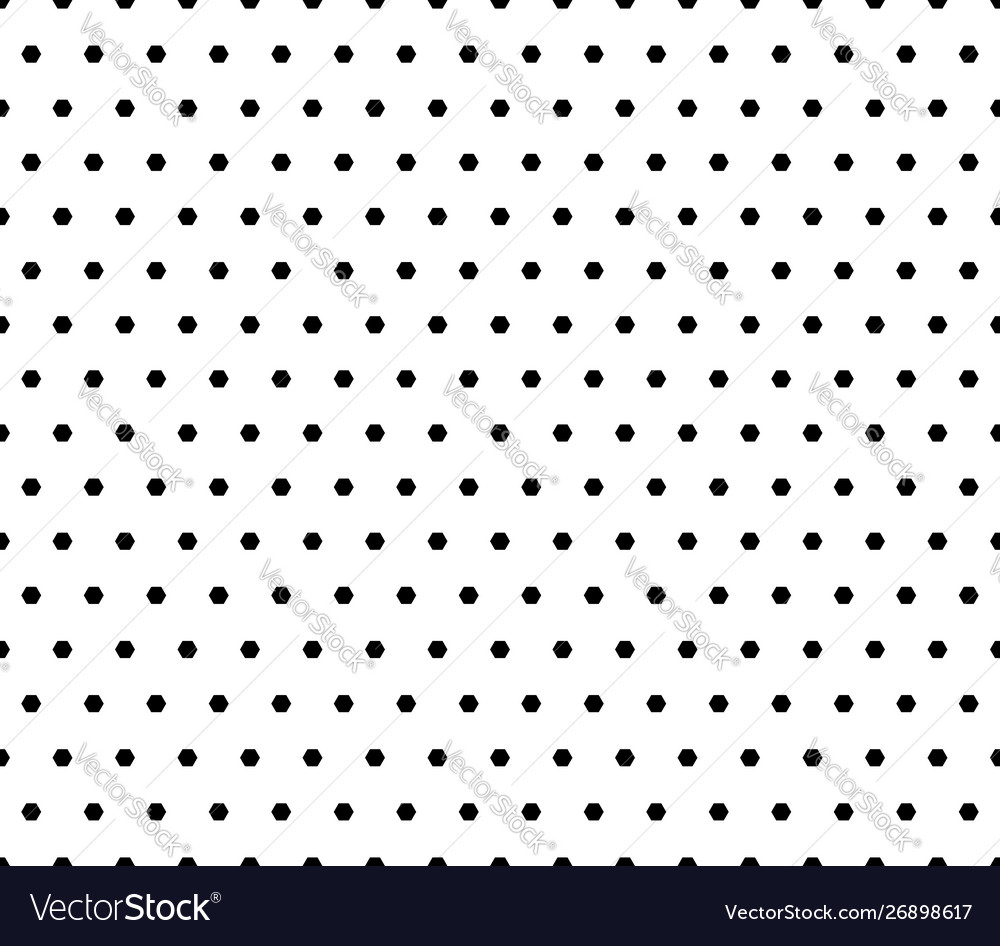 Monochrome seamless pattern with hexagons