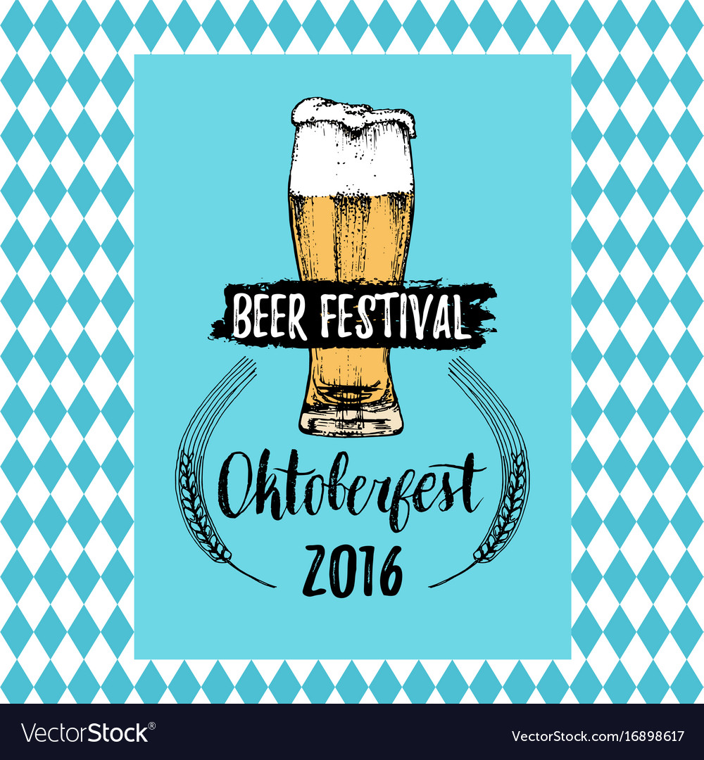 Oktoberfest label beer festival flyer