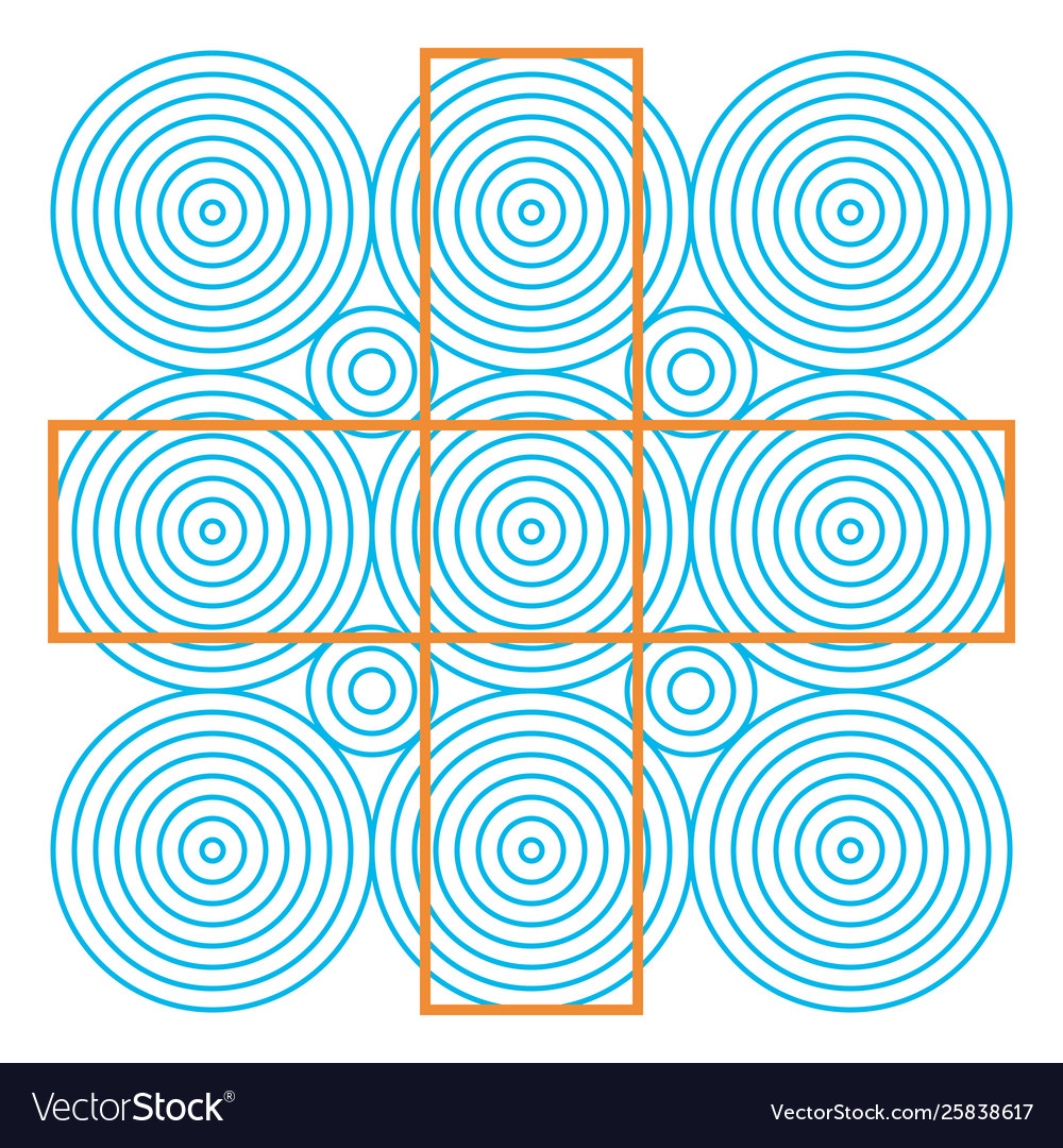Optical illusion colorful blocks different shape vector image Optical illusion colorful blocks different shape