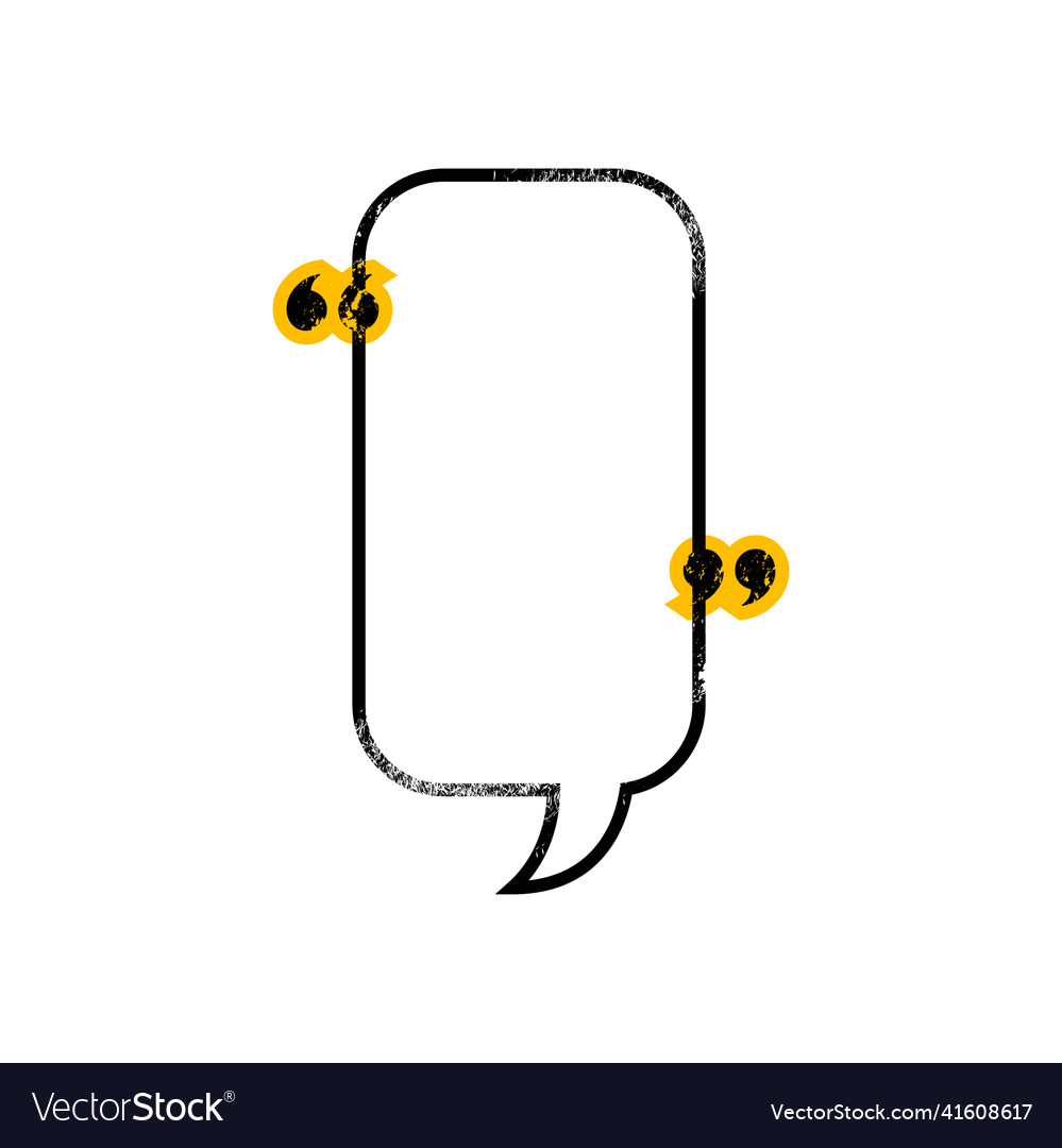 Rectangle shape quote speech bubble isolated frame