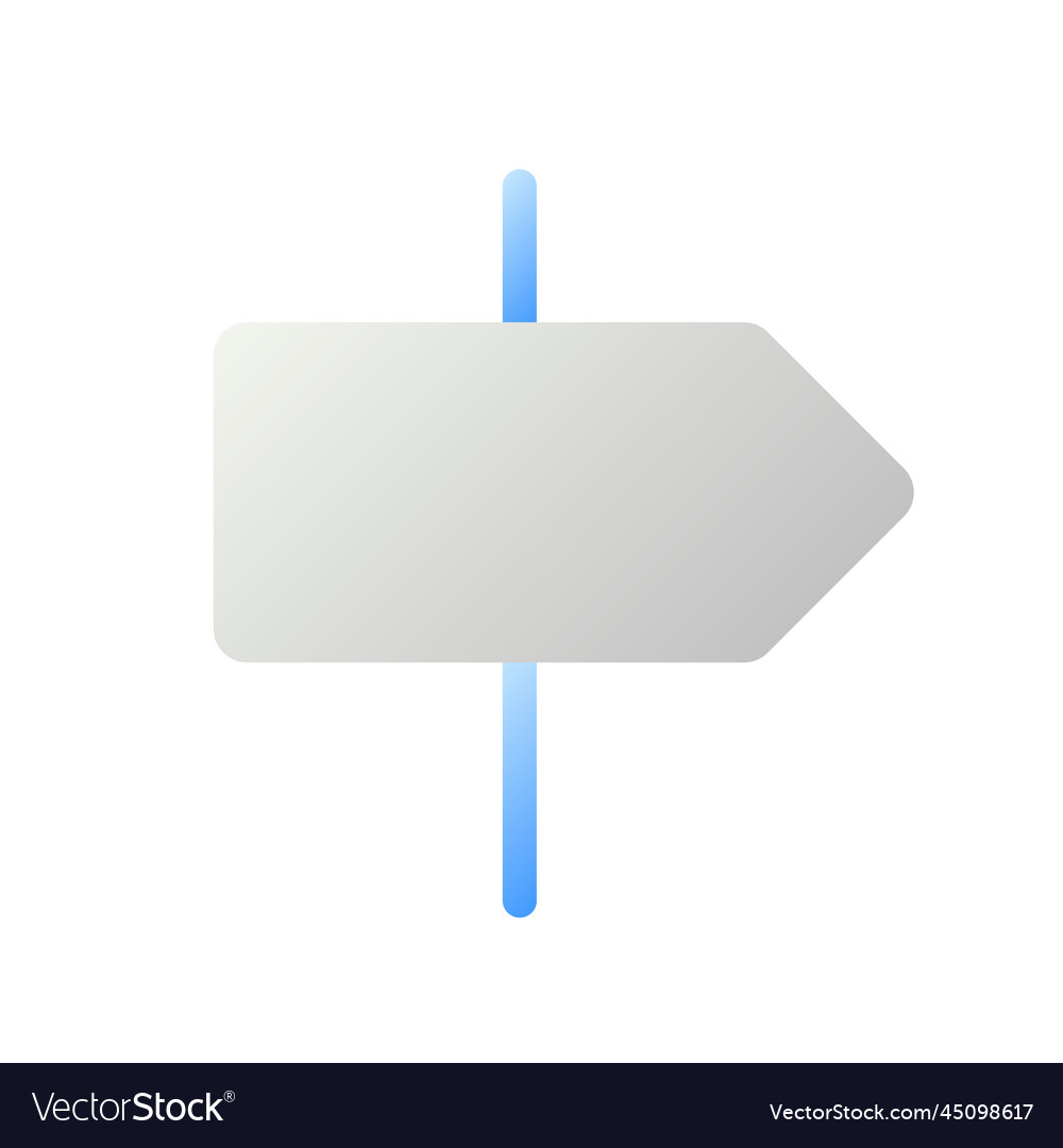 Road pointer flat gradient two-color ui icon vector image Road pointer flat gradient two-color ui icon