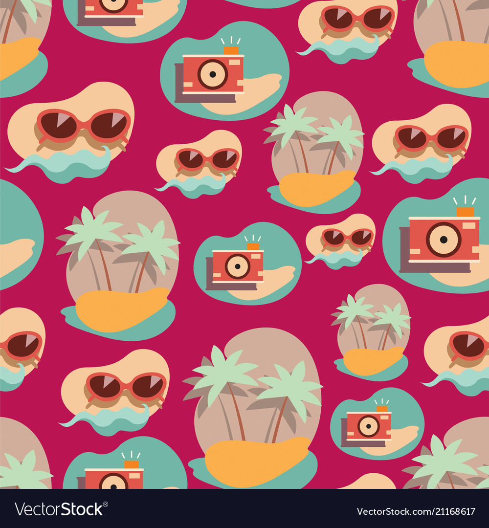 Seamless background pattern with summer elements