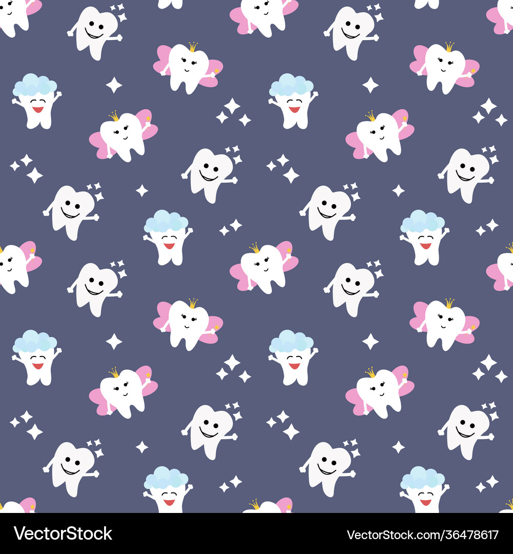 Seamless pattern with teeth Royalty Free Vector Image
