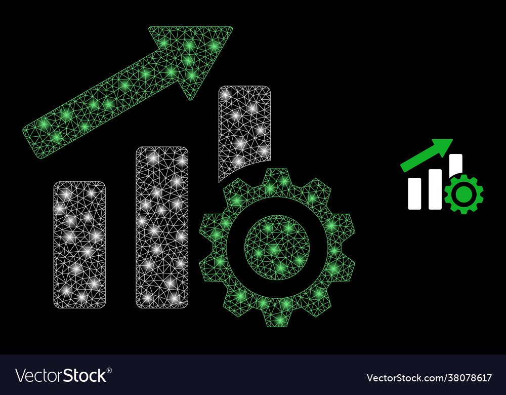 Shiny mesh progress chart settings with light Vector Image Shiny mesh progress chart settings with light