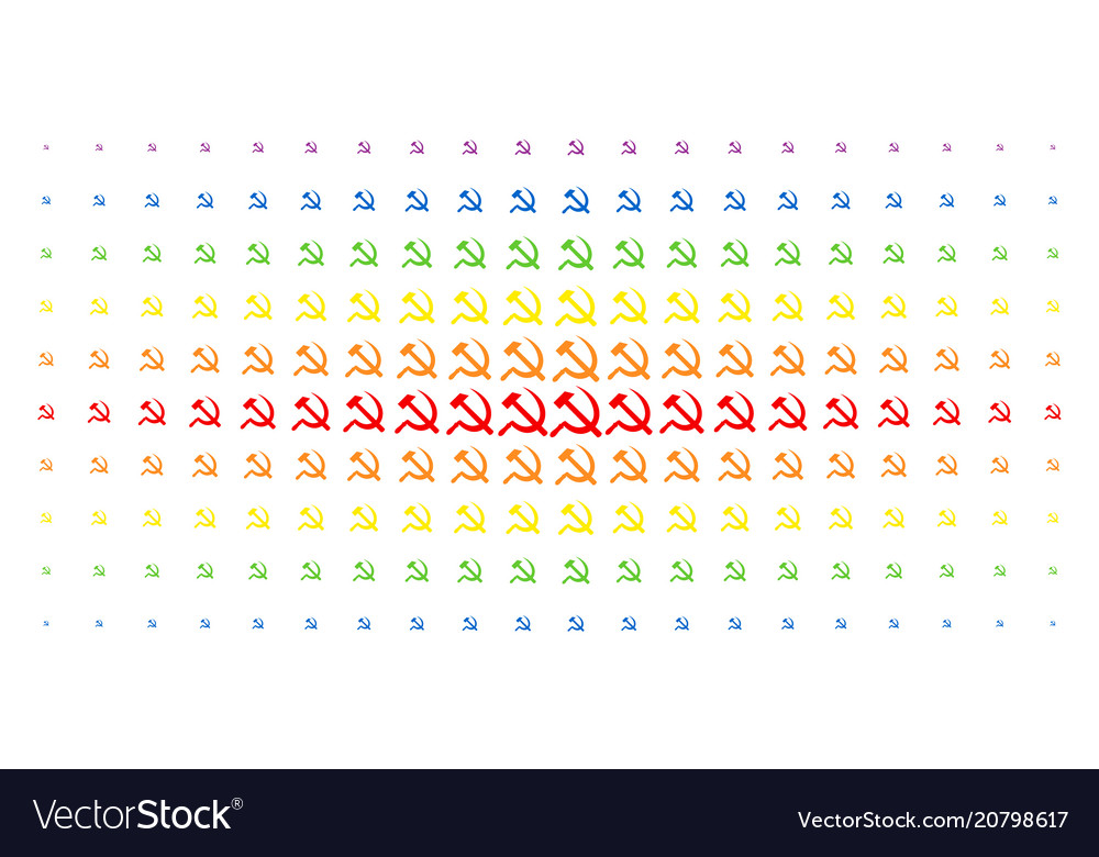 Sickle und Hammer Spektrum Halbton-Array vector image Sickle und Hammer Spektrum Halbton-Array