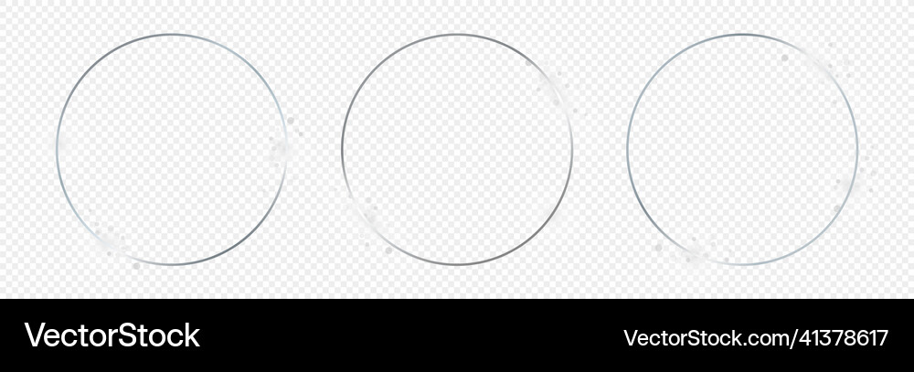 Silver glowing circle frame Royalty Free Vector Image