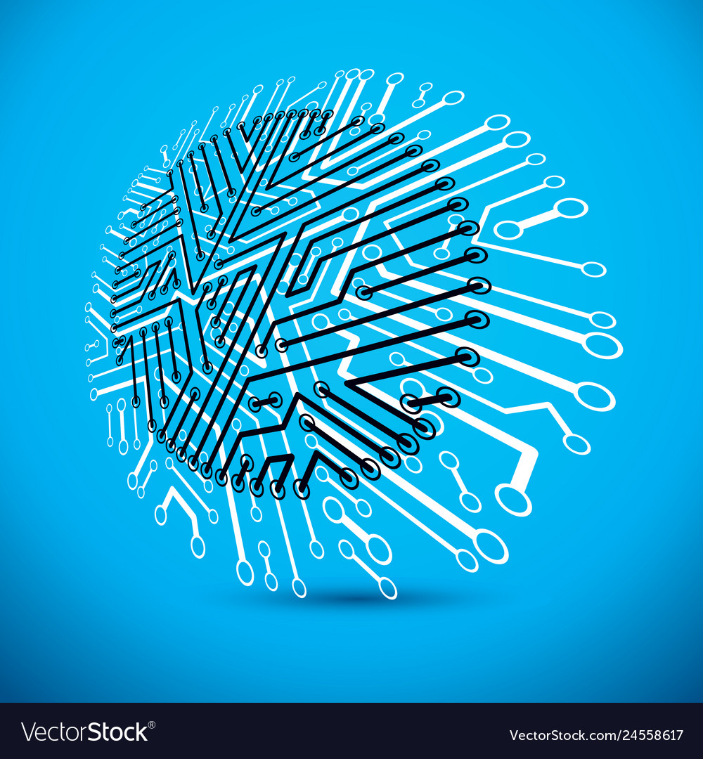 Technology cpu design with circular vector image Technology cpu design with circular