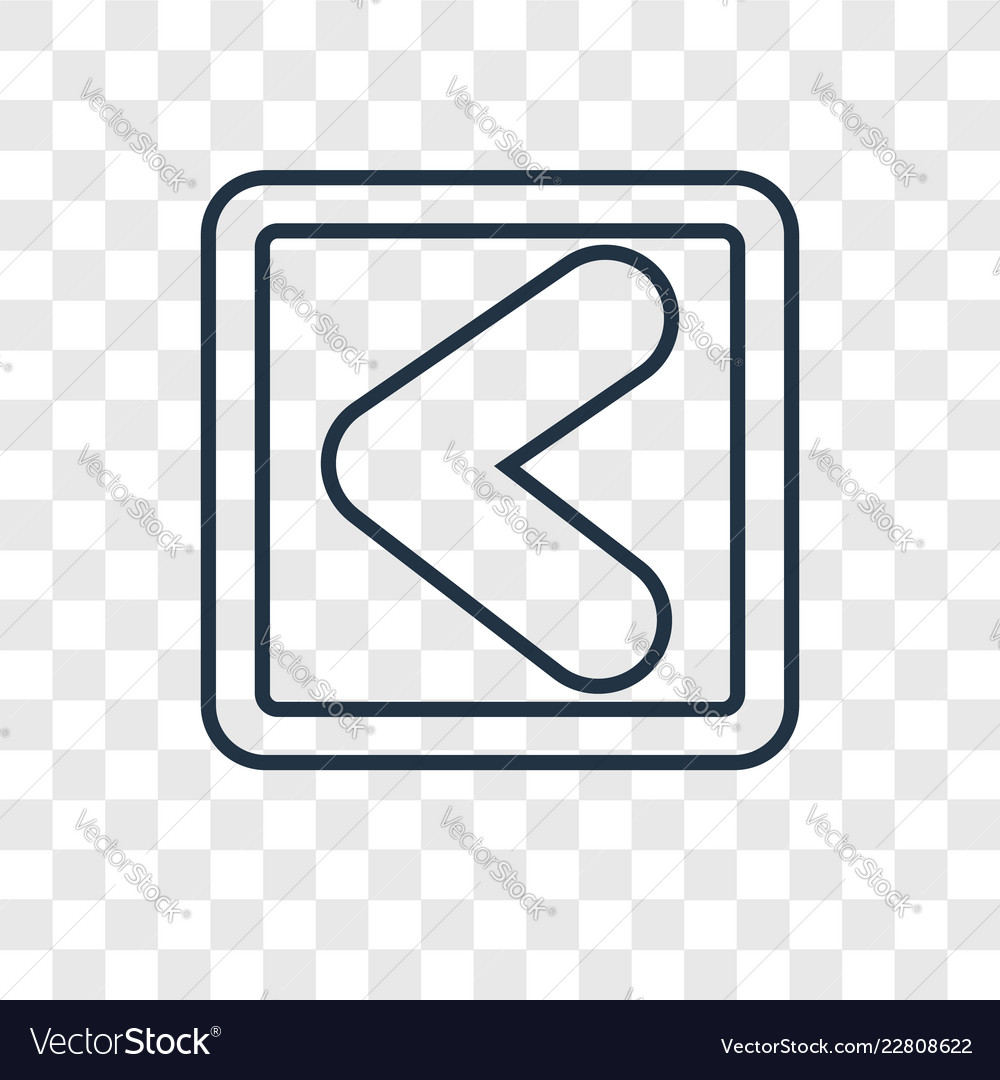 Backward arrow concept linear icon isolated Vector Image Backward arrow concept linear icon isolated