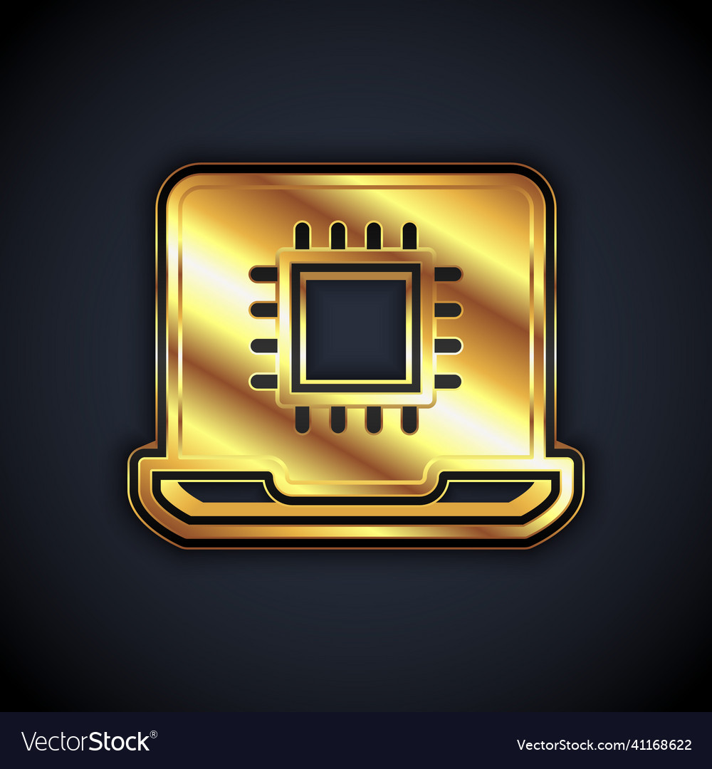 Gold Computerprozessor mit Mikroschaltungen cpu vector image Gold Computerprozessor mit Mikroschaltungen cpu
