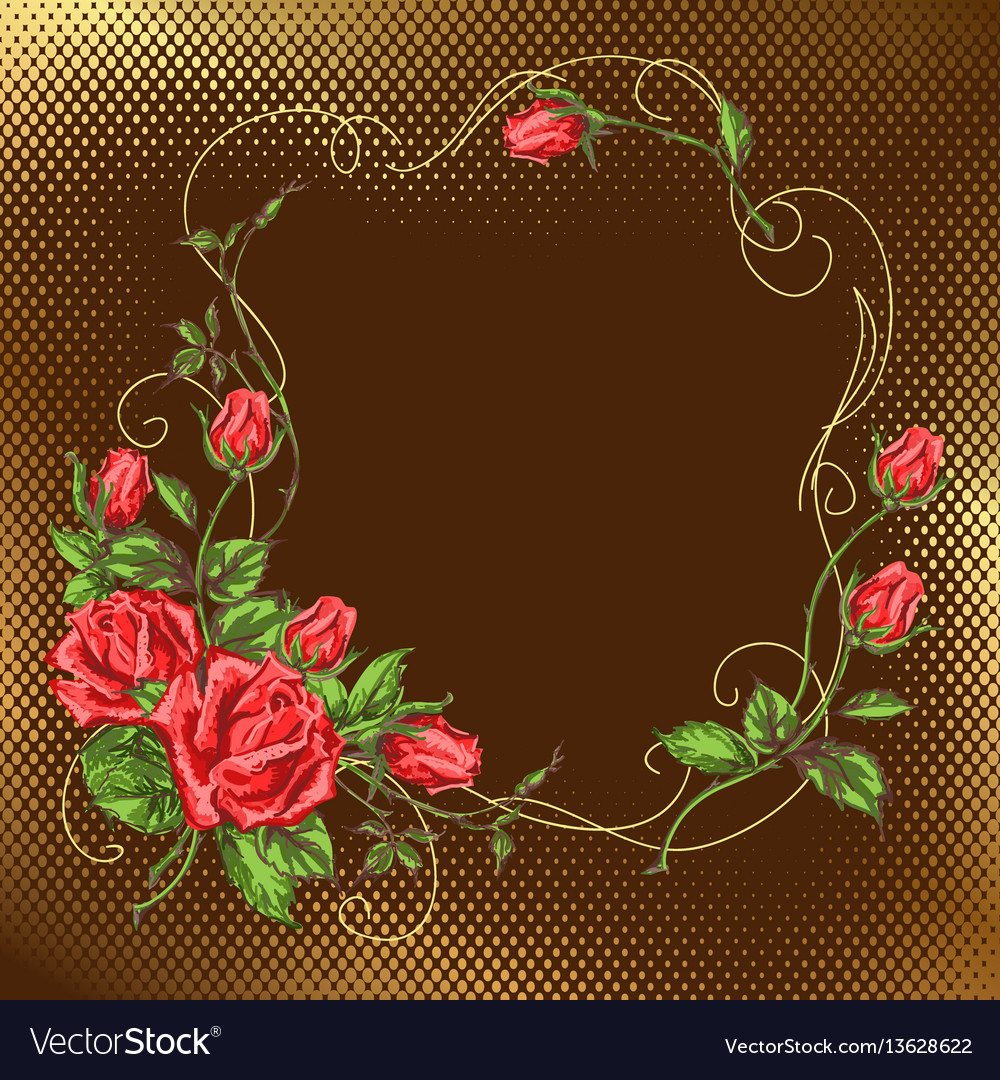 Greeting card with roses Royalty Free Vector Image