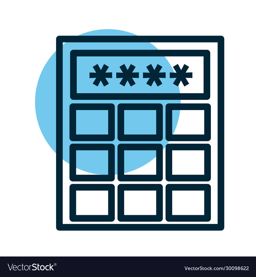 Keyboard with password line style icon vector image Keyboard with password line style icon