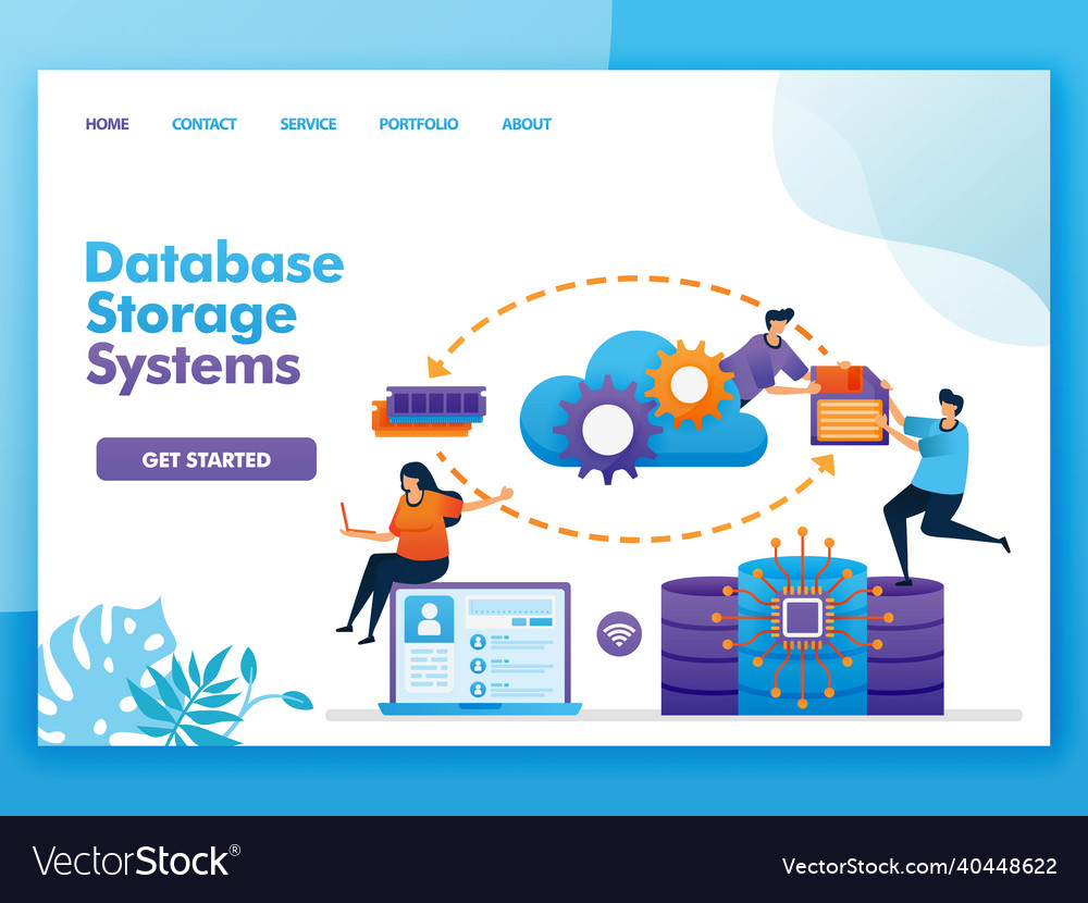 Landing page design of database storage system