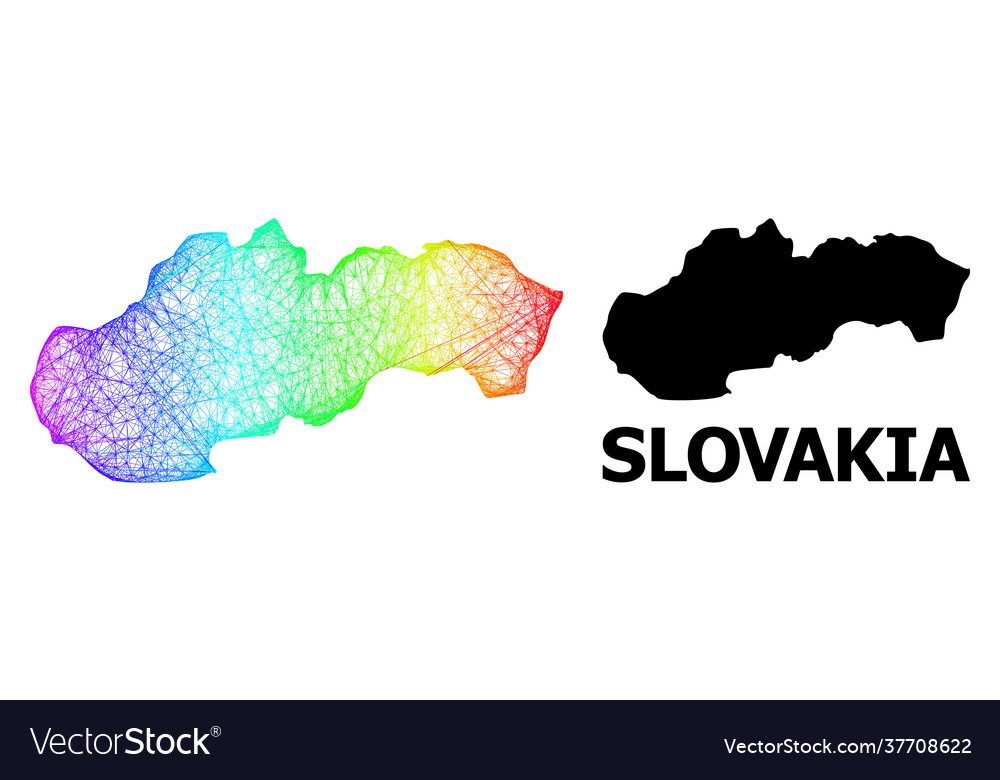Linear map slovakia with spectrum gradient Vector Image Linear map slovakia with spectrum gradient