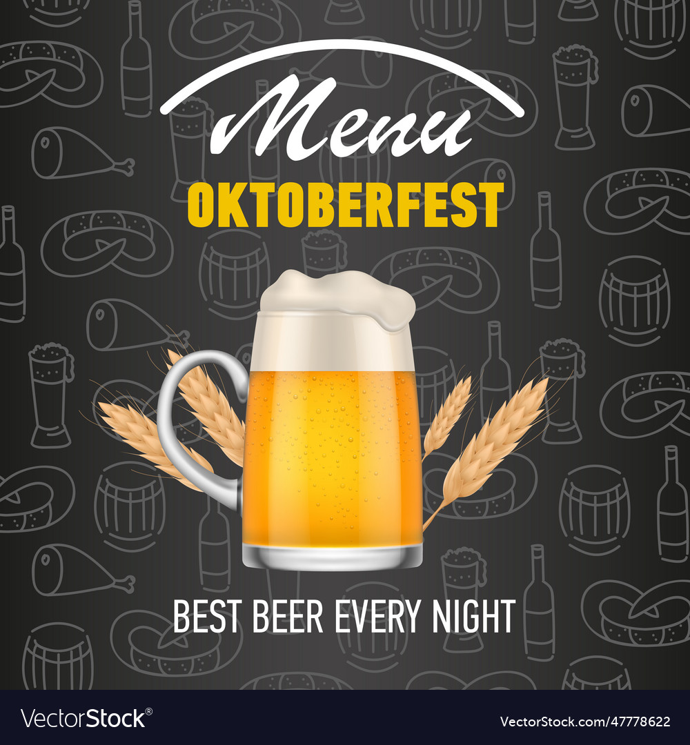 Menu oktoberfest best beer every night lettering