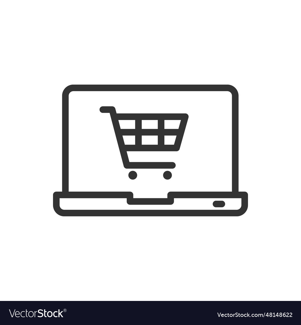 Online shopping outline icon