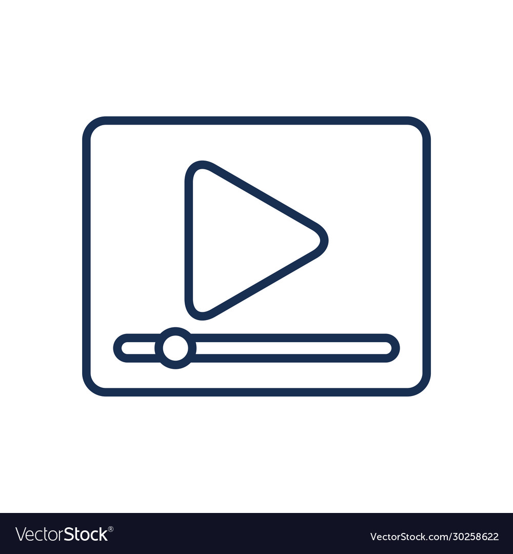 Play arrow line style icon design