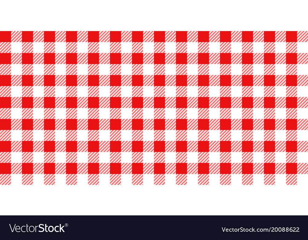 Red And White Gingham Tablecloth Seamless Pattern Vector Image