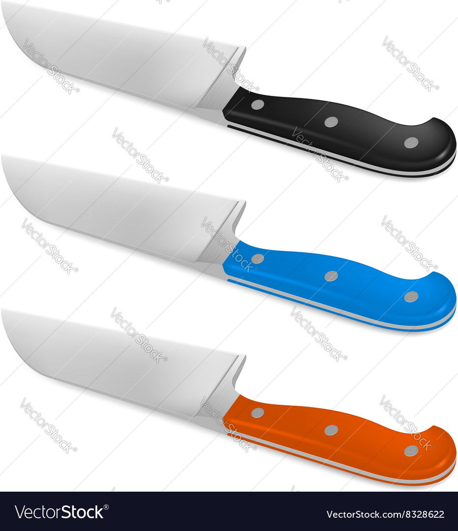Santoku knife with handle in different color