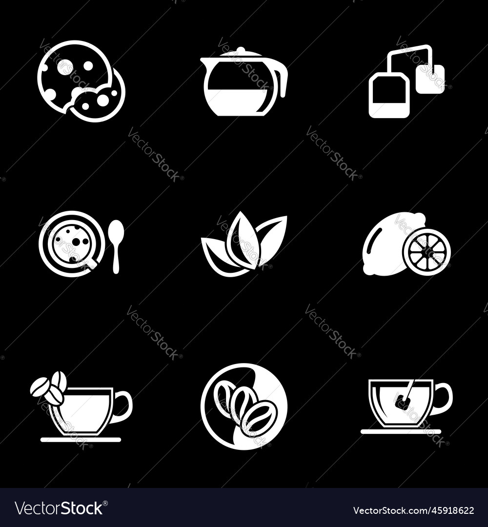 Set of simple icons on a theme biscuits tea drink Vector Image