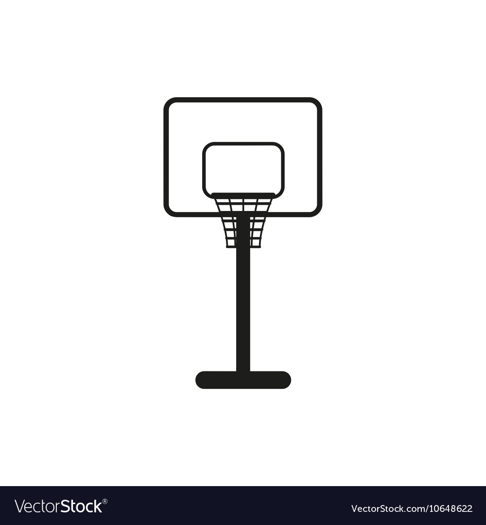 Simple black basketball backboard icon symbol