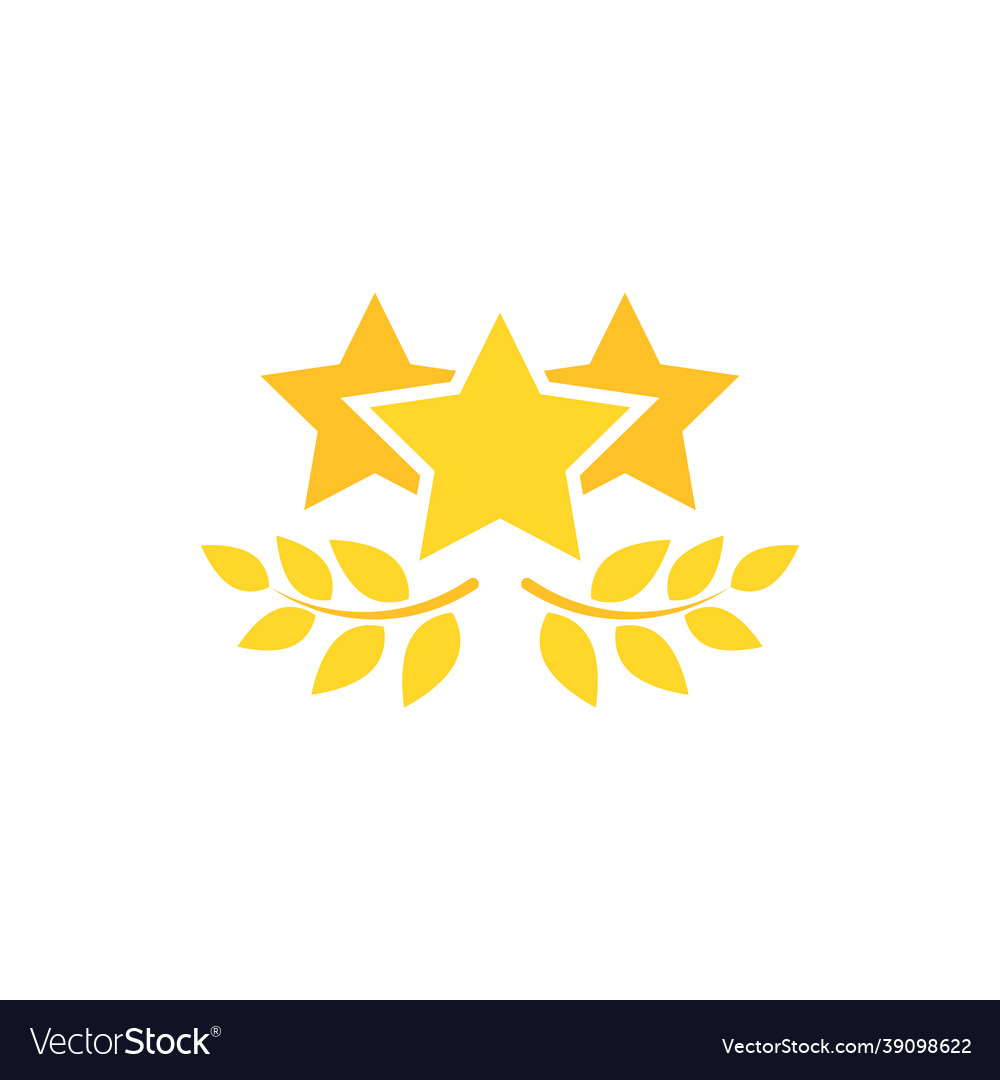 Valid seal icon golden star with win laurel Vector Image