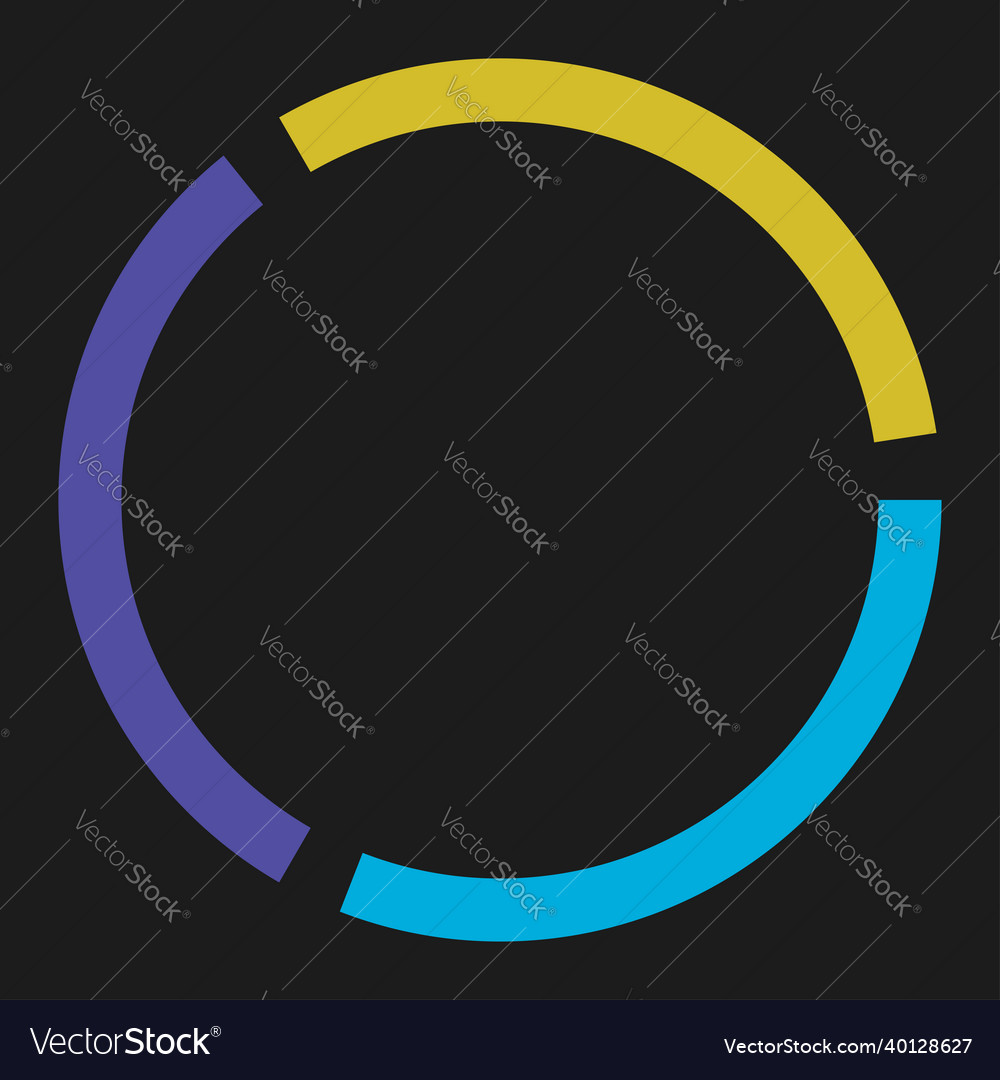 3 Teilschnitt segmentiert Kreis abstrakt gestrichelt vector image 3 Teilschnitt segmentiert Kreis abstrakt gestrichelt