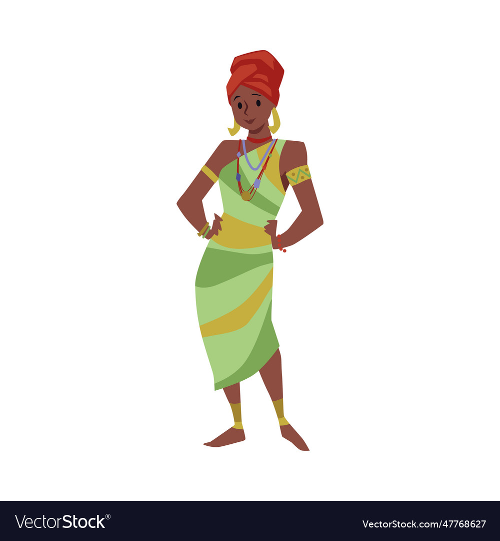 African ethnicity woman in traditional costume Vector Image