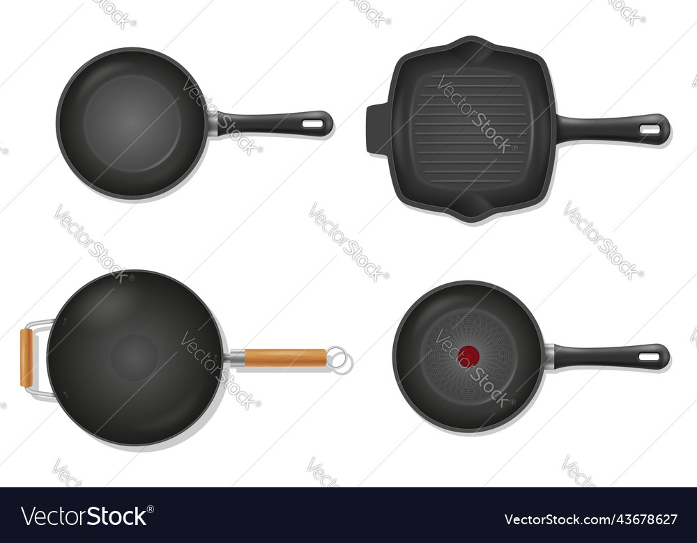 Black Frying Pan with Flame