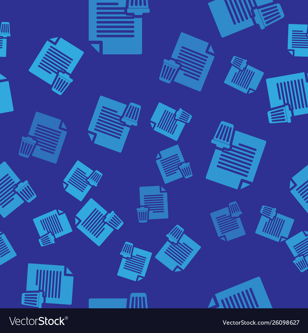 Blue delete file document icon isolated seamless vector image Blue delete file document icon isolated seamless